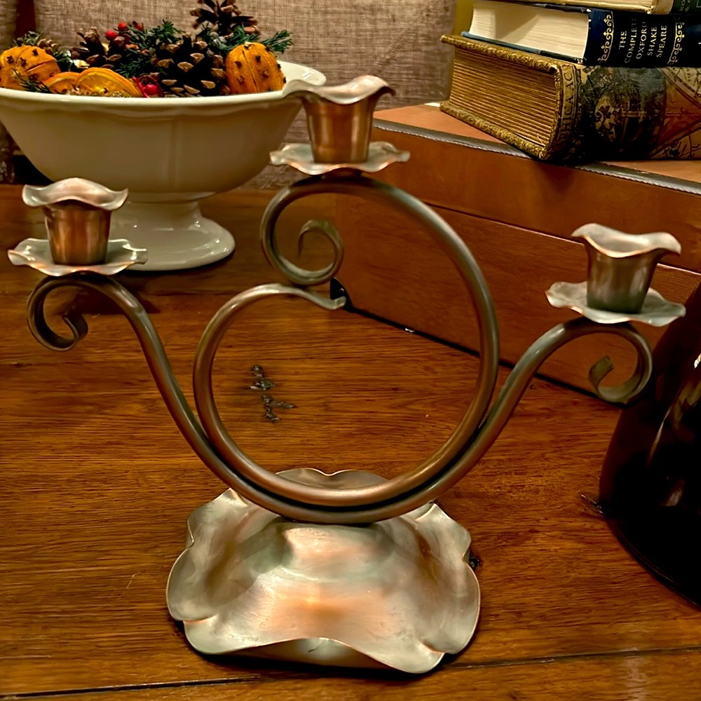 Vintage Gregorian Copper Candelabra